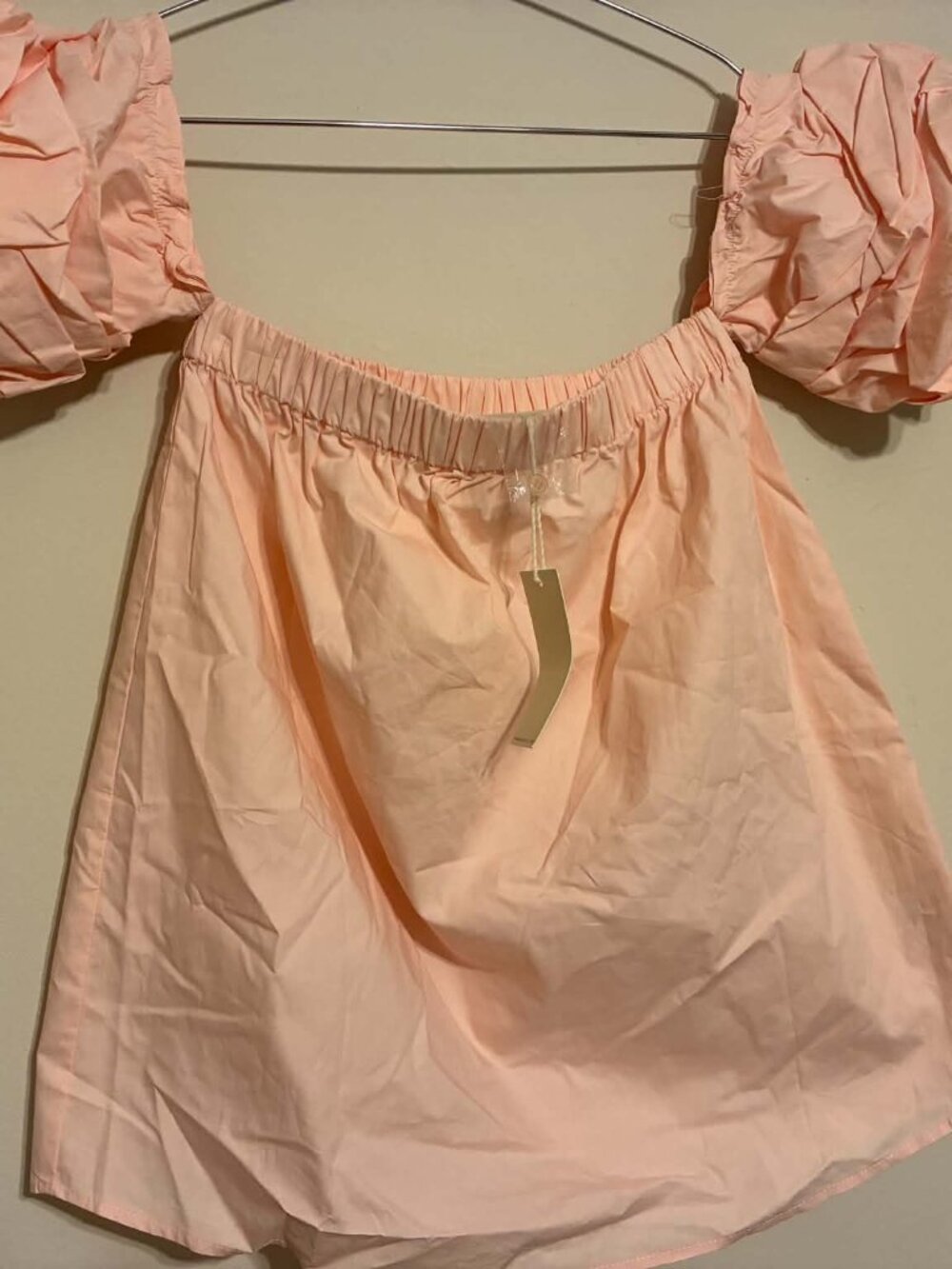 Blvd Style Peach Poof Sleeve Top - New with Tags